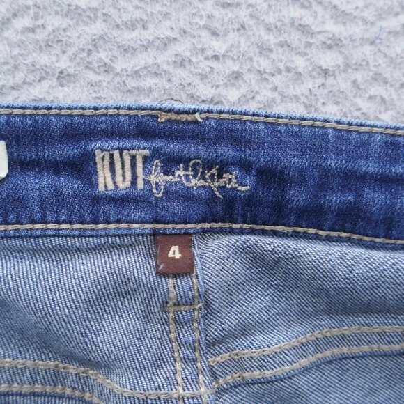 Kut from the Kloth Womens Catherine Boyfriend Jeans 4 Blue Mid Rise Distressed - Picture 10 of 11